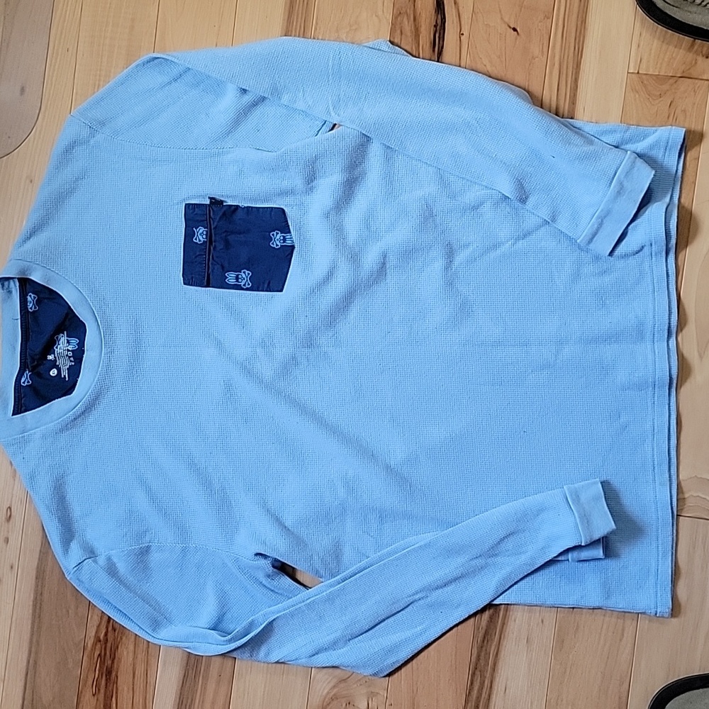 Psycho Bunny waffle knit thermal shirt xl